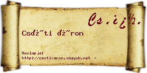 Csóti Áron névjegykártya